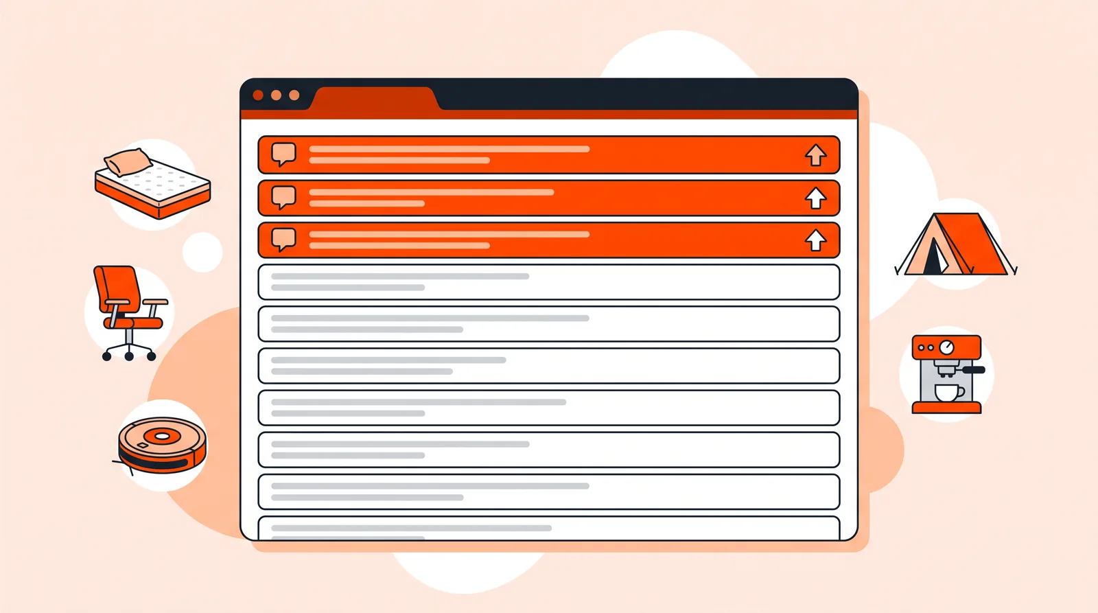Search results page with forum thread cards highlighted near the top of the list
